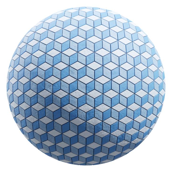 preview render of the free PBR material 3d Cube Tiles 02 (cc0 texture)