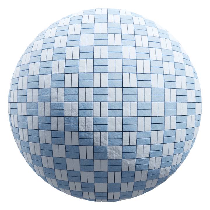 preview render of the free PBR material Basket Weave Tiles 02 (cc0 texture)