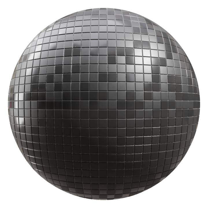 preview render of the free PBR material Black Tiles 04 (cc0 texture)