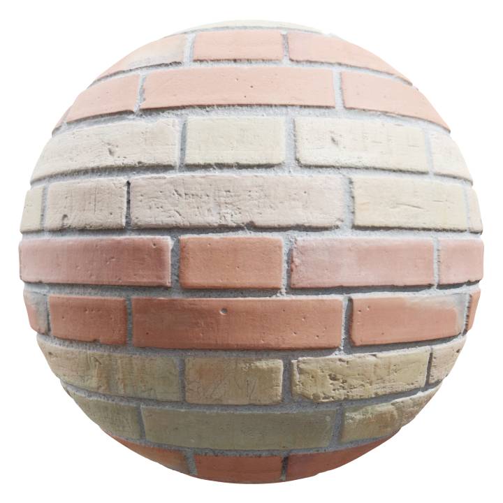 preview render of the free PBR material Brick Wall 02 (cc0 texture)