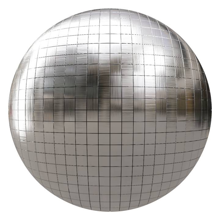 preview render of the free PBR material Brushed Metal Tiles 04 (cc0 texture)