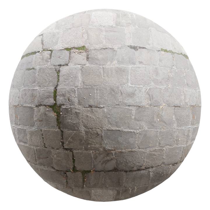 preview render of the free PBR material Cobblestone 04 (cc0 texture)