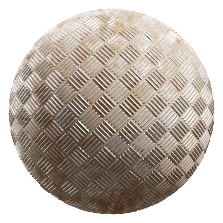 preview render of the free PBR material Dirty Metal Weave 01 (cc0 texture)