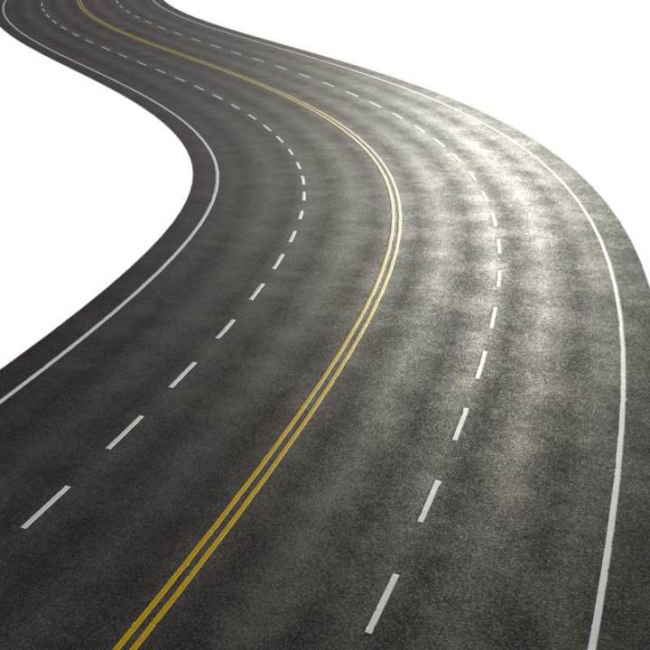 preview render of the free PBR material Four Lane Road Clean 01 (cc0 texture)