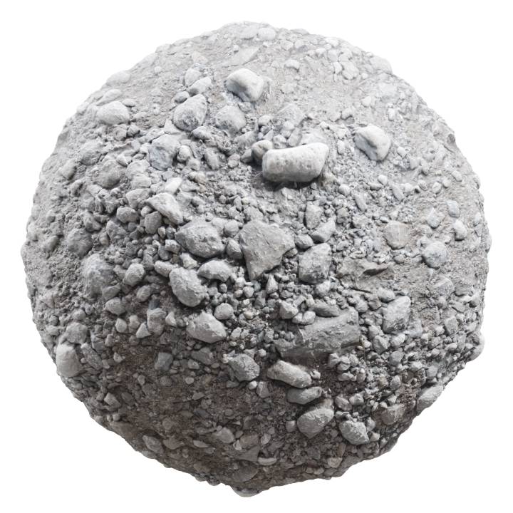 preview render of the free PBR material Gravel Big 02 (cc0 texture)