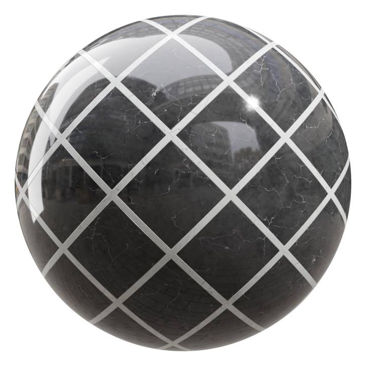 preview render of the free PBR material Marble Tiles 01 (cc0 texture)