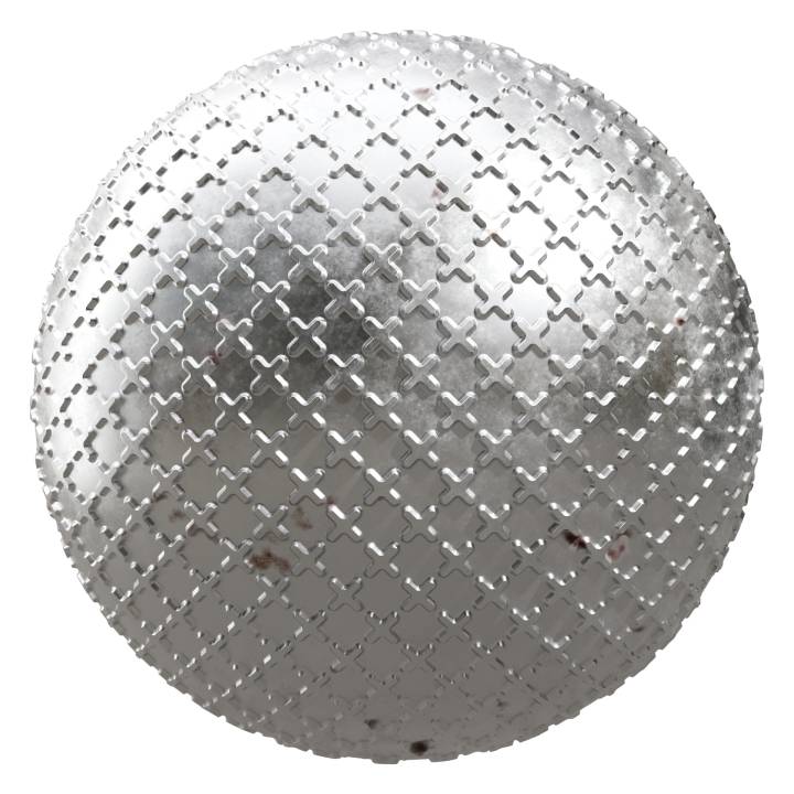 preview render of the free PBR material Patterned Metal 01 (cc0 texture)