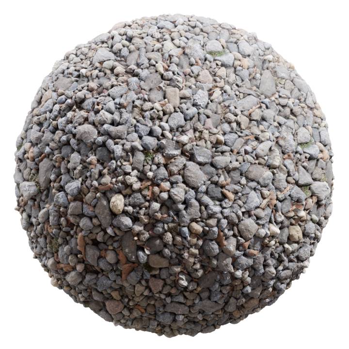 preview render of the free PBR material Pebbles 02 (cc0 texture)