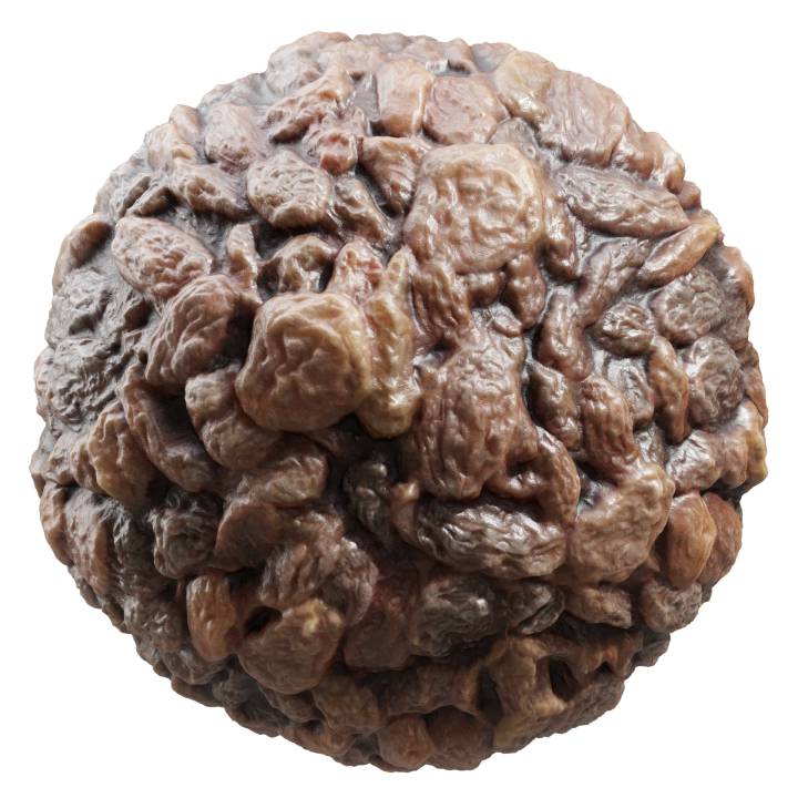 preview render of the free PBR material Raisins 01 (cc0 texture)