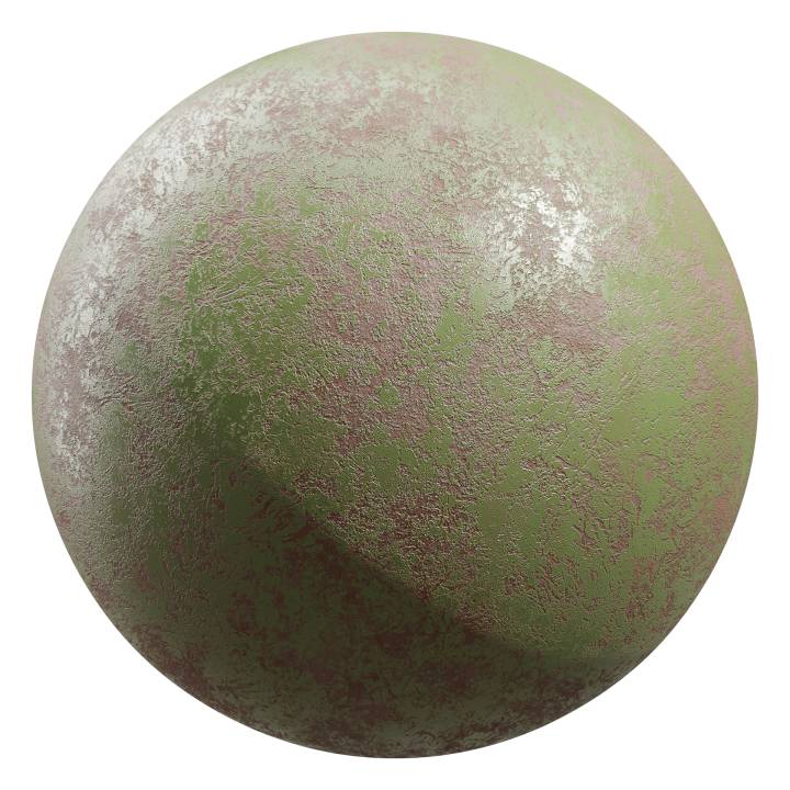 preview render of the free PBR material Rusty Painted Metal 01 (cc0 texture)