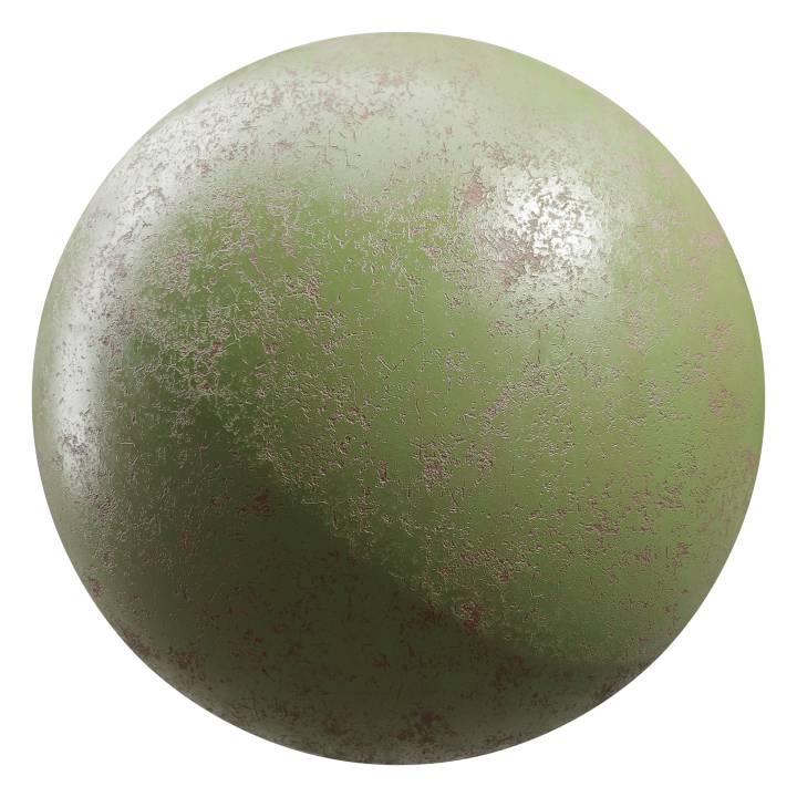 preview render of the free PBR material Rusty Painted Metal 02 (cc0 texture)