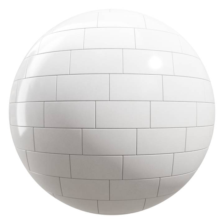 preview render of the free PBR material Snow White Tiles 01 (cc0 texture)