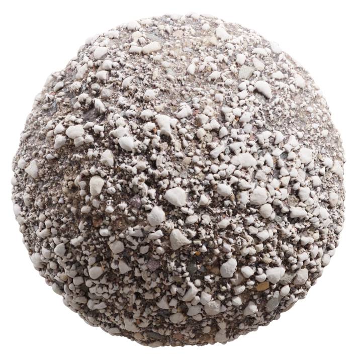 preview render of the free PBR material White Gravel 02 (cc0 texture)